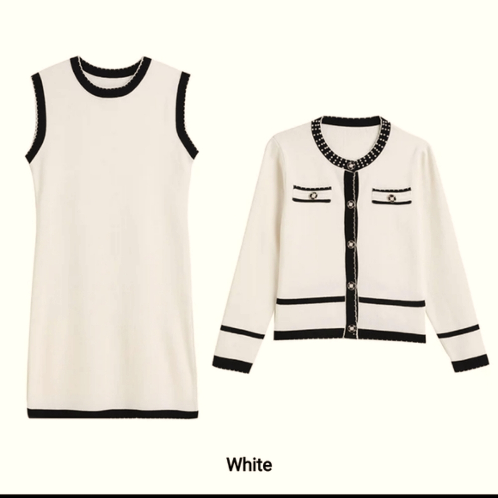 2 piece knit dress and jacket